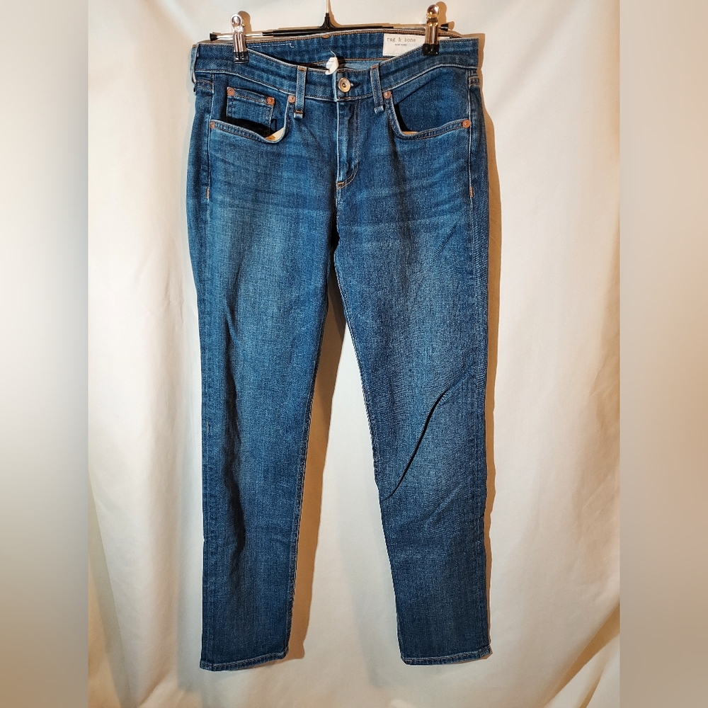 Rag & Bone Dre Low-rise Slim Boyfriend Dark Wash Jeans - 25